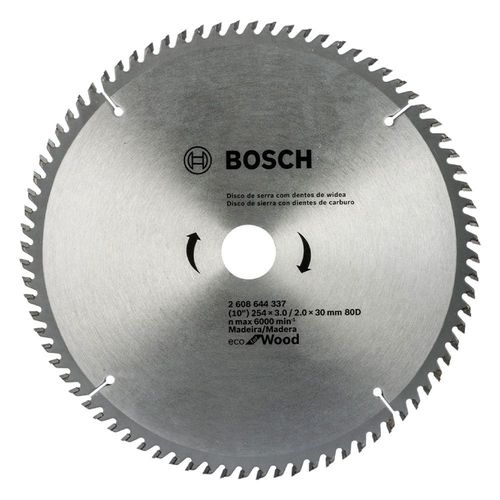 DISCO SERRA CIRCULAR ECOLINE DIAMANTADA 254x30MM (80 DENTES) PARA MADEIRA 2608644337- BOSCH
