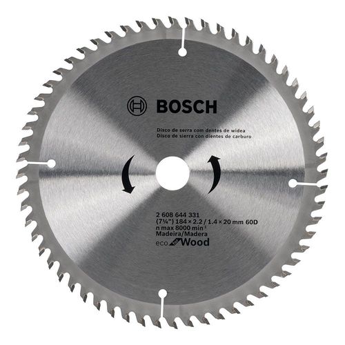 DISCO SERRA CIRCULAR ECOLINE DIAMANTADA 184x20MM (60 DENTES) PARA MADEIRA 2608644331 - BOSCH