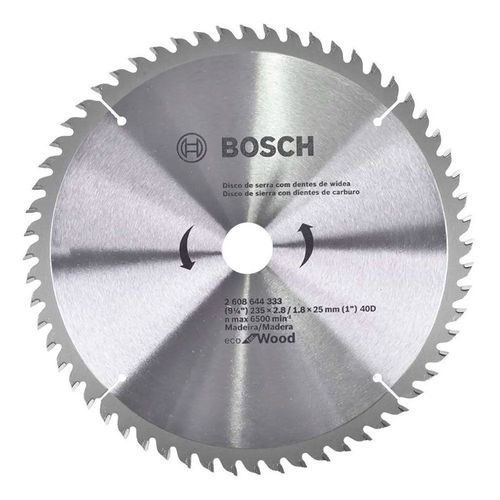 DISCO SERRA CIRCULAR ECOLINE DIAMANTADA 235x25MM (40 DENTES) PARA MADEIRA 2608644333 - BOSCH