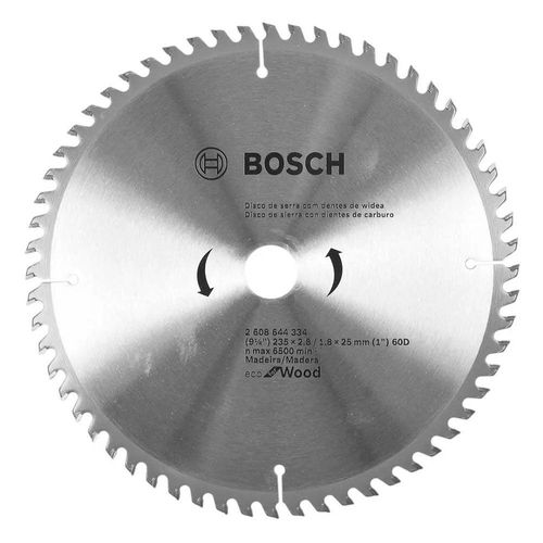 DISCO SERRA CIRCULAR ECOLINE DIAMANTADA 235x25MM (60 DENTES) PARA MADEIRA 2608644334 - BOSCH