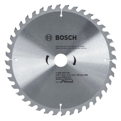 DISCO SERRA CIRCULAR ECOLINE DIAMANTADA 254x30MM (40 DENTES) PARA MADEIRA 2608644335 - BOSCH