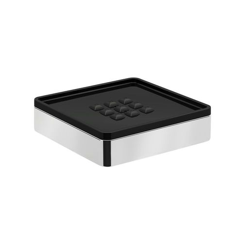 SABONETEIRA DE BALCÃO SPIRIT 202 COM ACRÍLICO REMOVÍVEL CROMADO/PRETO - ZEN