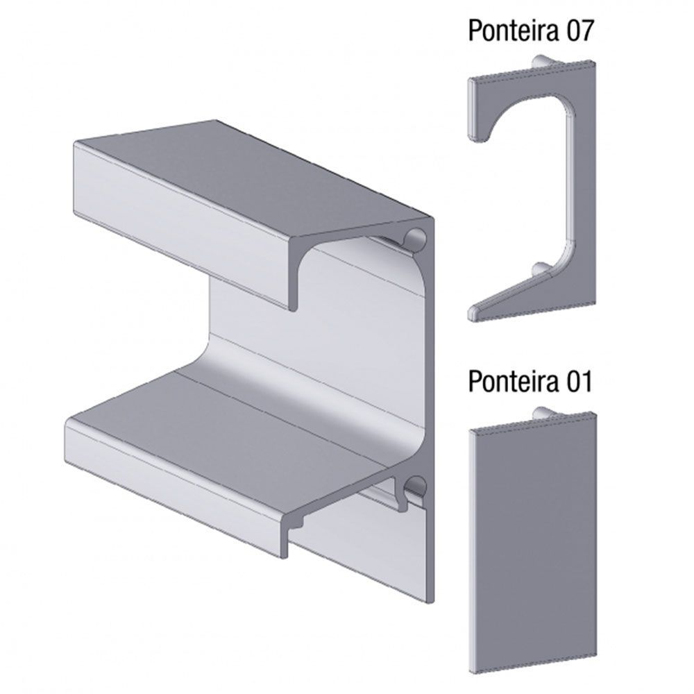 PERFIL PUXADOR ENCAIXE DE 18MM REF. 5047T - ALTERNATIVA