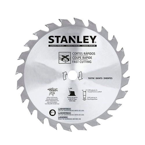 DISCO DE SERRA CIRCULAR 7-1/4" COM 40 DENTES FURO 5/8" (16MM) PARA CORTES EM MADEIRA STA7757 - STANLEY