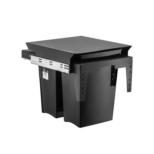 LIXEIRA DESLIZANTE DUPLA PRETO FOSCO (15L) REF. 0008 - SCHMITT