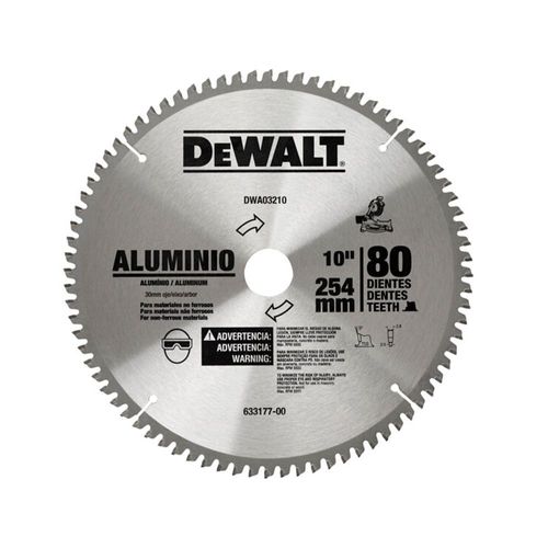 DISCO PARA SERRA ESQUADRIA E BANCADA 10" (254MM) 80 DENTES DWA03210 - DEWALT