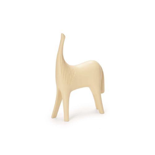 ESCULTURA CAVALO EM POLIRESINA BEGE - MOAS