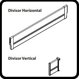 DIVISOR INTERNO HORIZONTAL 120CM EM INOX PARA GAVETAS AVANTBOX - FGVTN