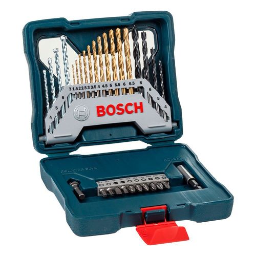 KIT DE BITS E BROCAS X-LINE EM TITÂNIO PARA PARAFUSAR (COM 30 PEÇAS)  2607017401 - BOSCH