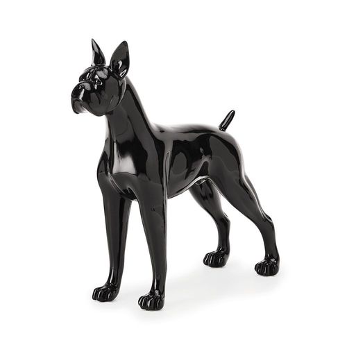 ESCULTURA CACHORRO EM POLIRESINA PRETO  - MOAS