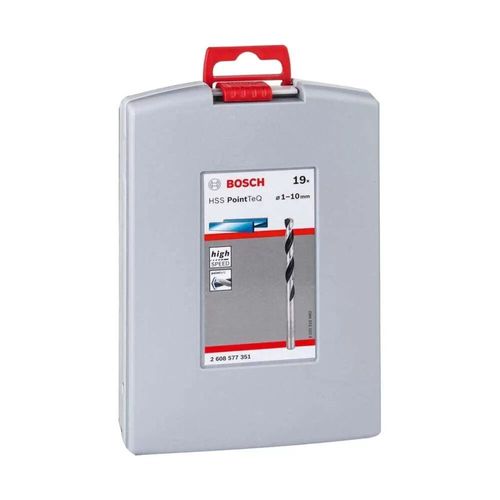 JOGO DE BROCAS HSS-POINTTEQ PROBOX 1-10MM PARA METAL (COM 19 PEÇAS) 2608577351 - BOSCH
