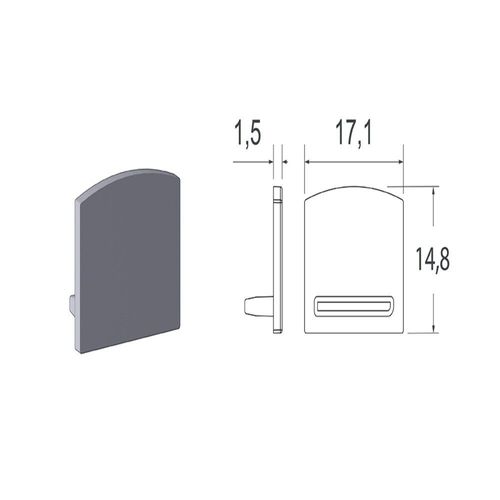 PONTEIRA 44 PRETA PARA PERFIL LED 2301 CÓD. 22331 - ALTERNATIVA