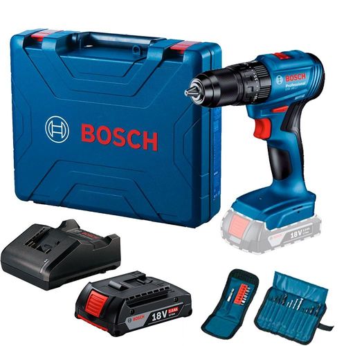 PARAFUSADEIRA/FURADEIRA IMPACTO GSB 185-LI 18V (COM 1 KIT DE ACESSÓRIOS, 1 MALETA, 1 BAT. E 1 CAR.) 06019K31E8 - BOSCH