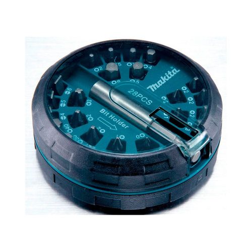 JOGO BITS COM 28 PEÇAS COM PORTA BITS MAGNÉTICO B-28911 - MAKITA