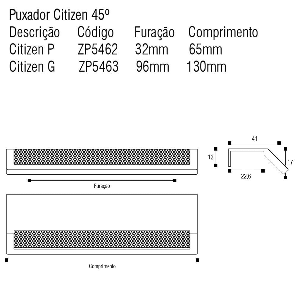 PUXADOR CITIZEN 45° - ZEN