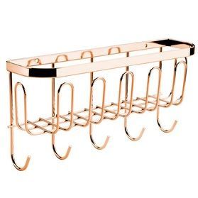 ORGANIZADOR DE CHAVES E CORREPONDÊNCIAS DE PAREDE COM GANCHOS ROSE GOLD REF. 1087OX - FUTURE