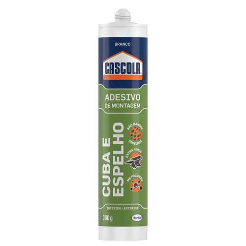 ADESIVO DE MONTAGEM CASCOLA CUBA E ESPELHO 380G BRANCO - HENKEL
