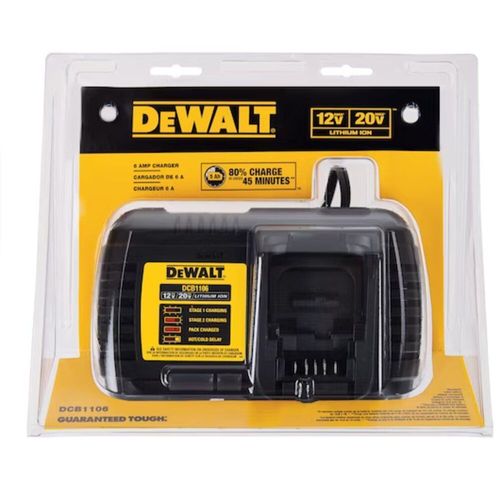 CARREGADOR DE BATERIA RÁPIDO 12 A 20V MAX LI-ION 6AH (220V) DCB1106-B2 - DEWALT