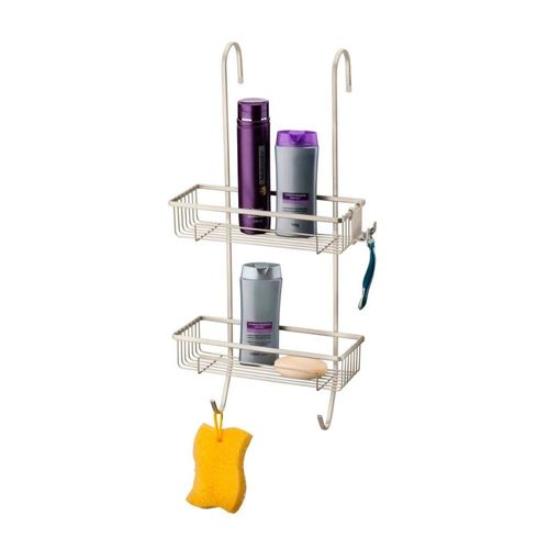 SUPORTE DUPLO DE BOX NÍQUEL PARA SHAMPOO COM GANCHOS REF. 1181 - FUTURE