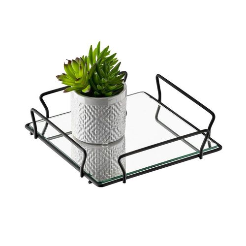 BANDEJA BROMELIA QUADRADA GRANDE PRETO FOSCO - REF.0447 - SCHMITT