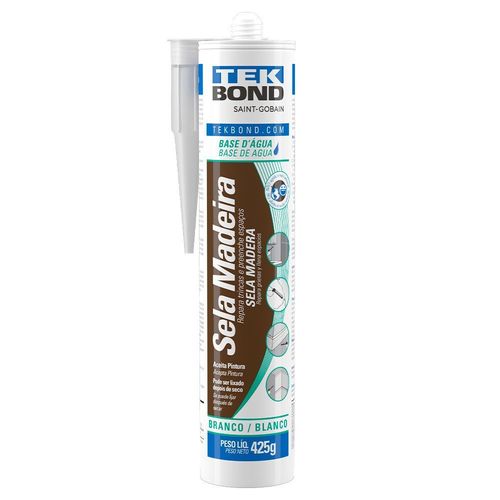 SILICONE TACRÍLICO BRANCO 425G A BASE DE AGUA (SELA MADEIRA) - TEKBOND