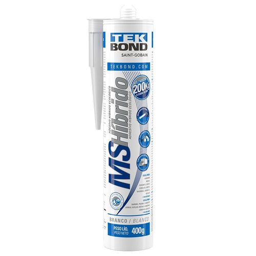 SILICONE ADESIVO MS HIBRIDO BRANCO 400G - COLA ESPELHO - TEKBOND