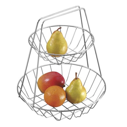 FRUTEIRA DE MESA CINTIA REDONDA DUPLA CROMADA COM ALÇA REF. 1003 - SCHMITT