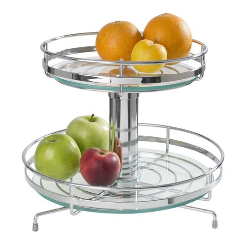 FRUTEIRA DE MESA ELISA REDONDA DUPLA COM VIDRO REF. 2413 - SCHMITT