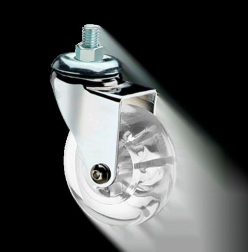RODÍZIO HASTE GEL TRANSP S FREIO COM ROSCA RP CARGA 40KG 50MM - ITALY LINE