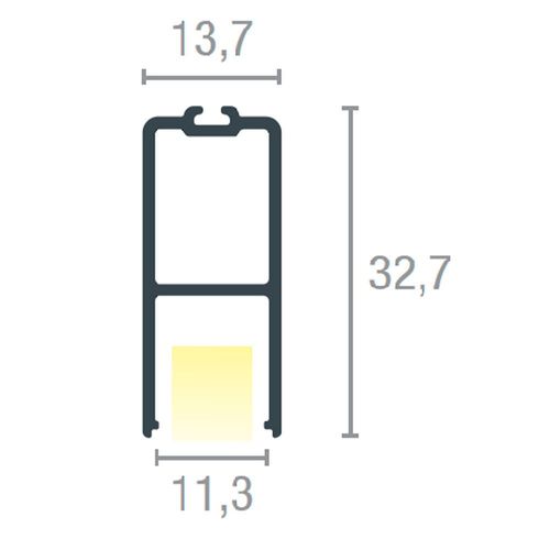 PERFIL ACABAMENTO CABIDEIRO ELEGANCE PRETO PARA LED REF. 1601 - ALTERNATIVA