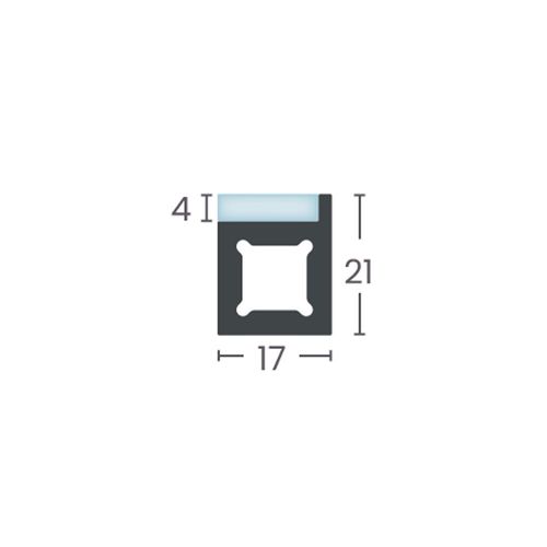 PERFIL THIN 02 PARA VIDRO - ALTERNATIVA