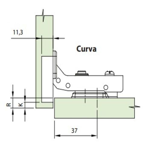 DOBRADIÇA CANECO MS SLOW CURVA COM CALÇO FIXO DUPLO - FGVTN